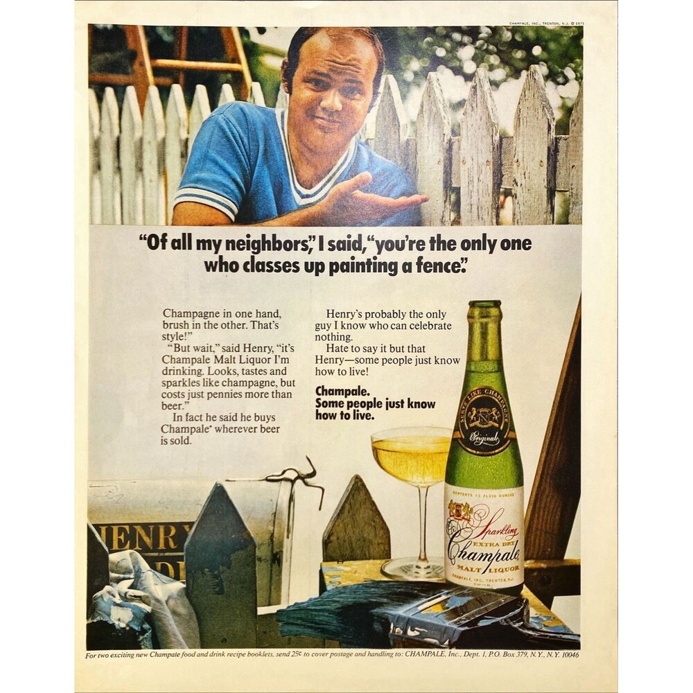 Champale Malt Liquor "Some people just know how to live" Vintage Print Ad 1971